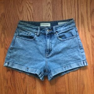 Pacsun medium wash denim mom shorts